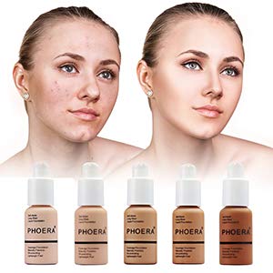 PHOERA Foundation,Flawless Soft Matte Oil Control Liquid Foundation Full Coverage Face Makeup. (104# Buff Beige)