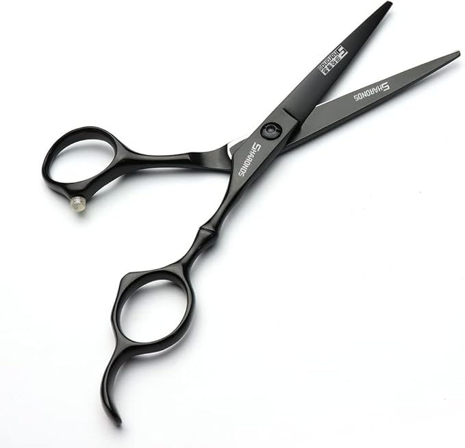 SHARONDS 6/7 Inch Professional 440C Hair Cutting Scissor Salon Hairdressing Thinning Shears Perfect for Barber and Home Use (6 in cut)