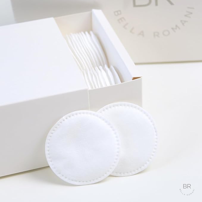 Cotton Rounds Makeup Remover Pads - Pack of 200 - Organic Pads, Lint Free, Eco-Friendly, Compostable, Unique Triple Layers & Ultra Soft - Nail Polish Remover (White, 200)