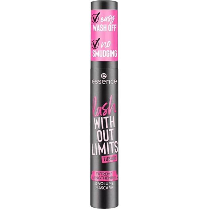 essence | Lash Without Limits Tubing Extreme Lengthening & Volume Mascara | Waterproof & Tubing| Vegan, Cruelty Free & Paraben Free