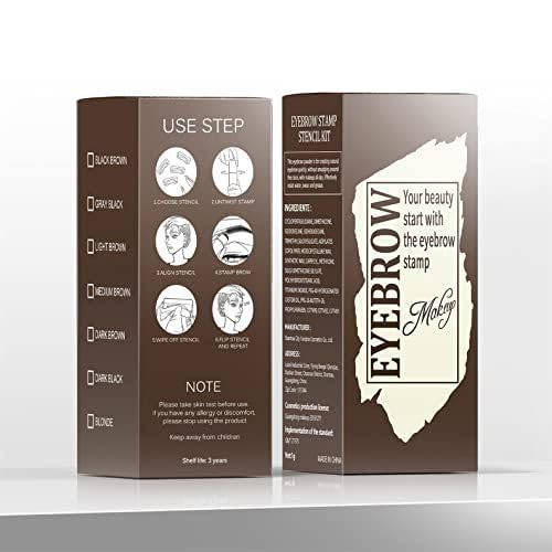 Eyebrow Stamp Stencil Kit - 24PCS Eyebrow Stencils for Perfect Brow, Eyebrow Stamp Long-lasting Waterproof & Smudge-Proof, Eyebrow Kit with Eyebrow Brush for Thin & Thick Brow (Dark Brown)