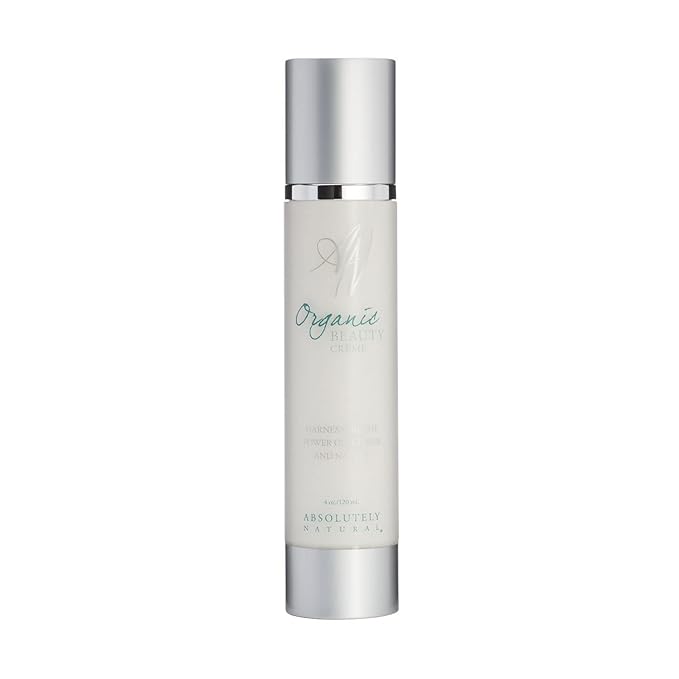 Absolutely Natural - Organic Beauty Cream 4oz with Anti-Aging Antioxidants and Essential Fatty Acids Plant Based Made in USA