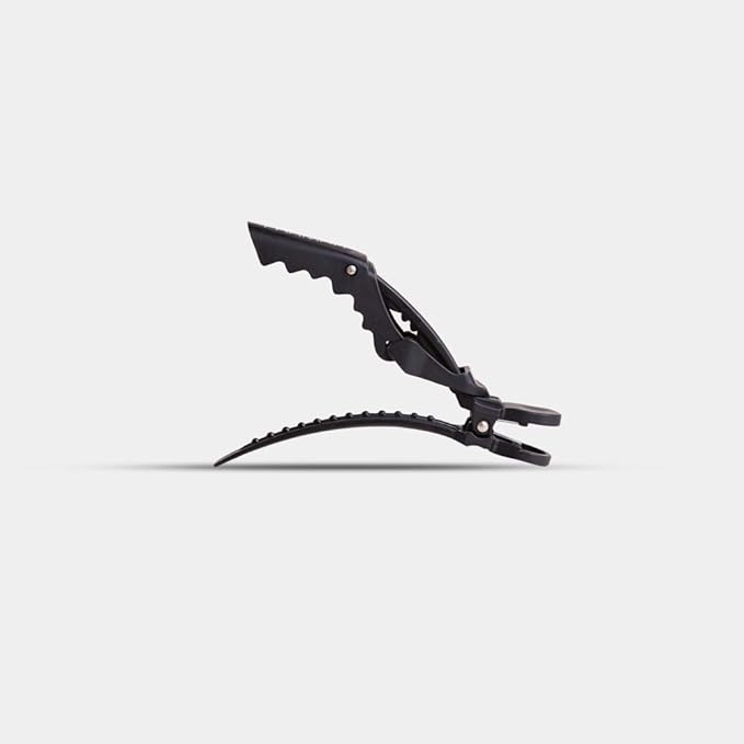 Framar Gator Grips Black Styling Hair Clips - Professional Black Hair Clips with Hair Styling and Sectioning, Rubberized - Wide Teeth & Durable for Hair Salon – 4 Pack