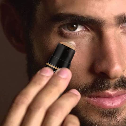 Gentlehomme Men's Concealer Stick with Brush for Dark Circles Eraser, 4 Shades, Light