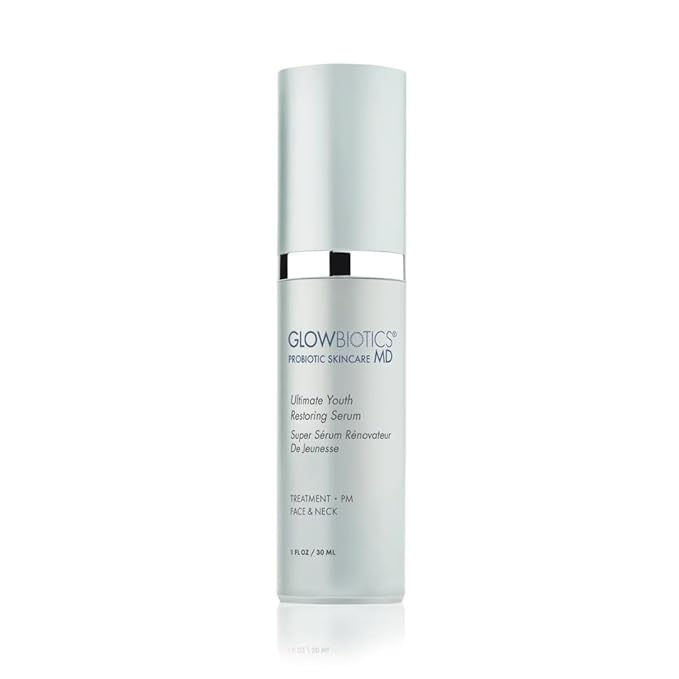 Glowbiotics Ultimate Youth Restoring Serum with Retinol, Probiotics, Vitamin C & Peptides – 5‑in‑1 Firming, Brightening Anti‑Aging Treatment for Face