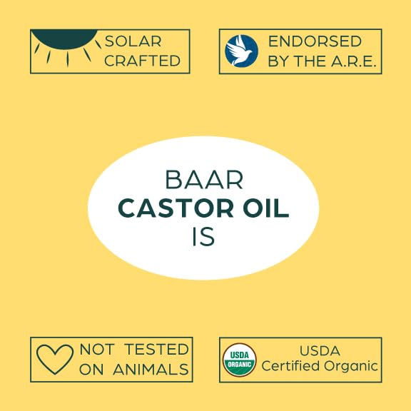 Baar Palma Christos Organic Castor Oil Products, Cold-Pressed, Hexane-Free, USDA Certified, for Skin, Hair, Massage & Castor Oil Packs, 32 oz