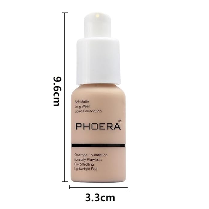 2 Pack PHOERA Foundation 108# Tan and 109# Mocha,Full Coverage Flawless Soft Matte 24 HR Oil Control Waterproof Concealer Makeup.