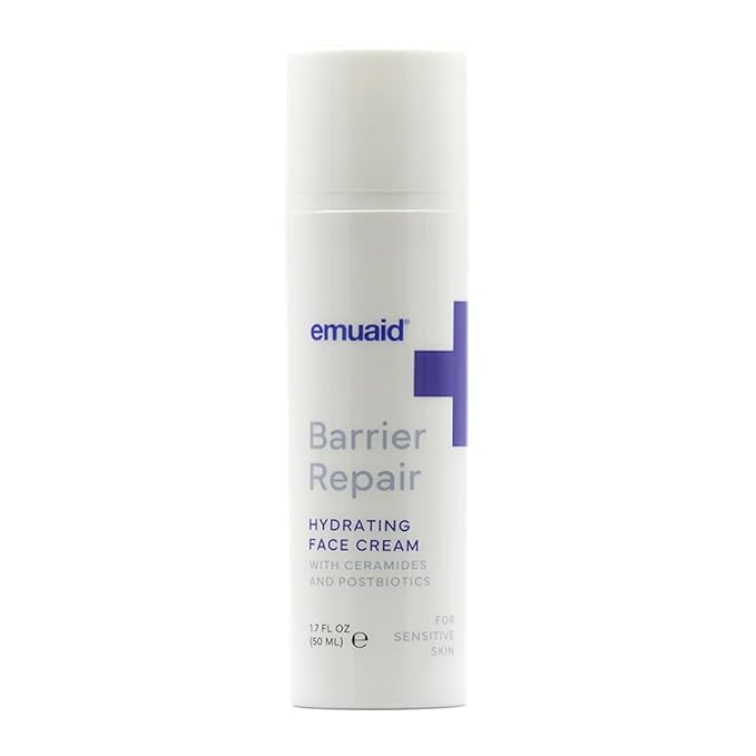 emuaid Barrier Repair Hydrating Face Cream, Deeply Hydrating Moisturizer for Sensitive Skin, Facial Moisturizer, Face Cream with Ceramides, Postbiotics & Antioxidants, 1.7 oz