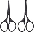 Multicolor Professional Grooming Scissors for Personal Care Facial Hair Removal and Ear Nose Eyebrow Trimming Stainless Steel Fine Straight Tip Scissors 3.9 Inch (Black Set D)