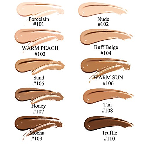 PHOERA Foundation,Flawless Soft Matte Oil Control Liquid Foundation Full Coverage Face Makeup. (104# Buff Beige)