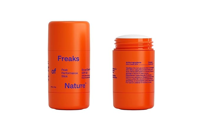 Peak Performance Sun Stick SPF 50 | 100% Mineral Sunscreen | Lightweight, 40-Min Water-Resistant | Plant-Based, Eco-Friendly, Reef-Safe, Cruelty-Free | All Skin Types | 0.70 oz | Pack of 2