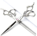 5.5/6 /7 Inch Purple Dragon Knight Professional Japanese Hair Scissors Barber Scissors Set (7 inch 2pc-A)