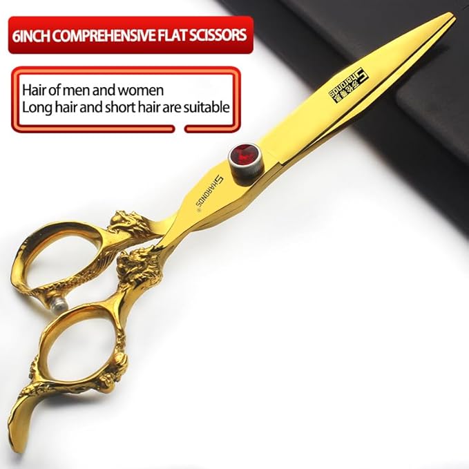 Professional Hair Clipper Set - 6/7/7.5/8/9-inch Stainless Steel Sharp Blades for Hairdressers (7 inch-2pc-A)