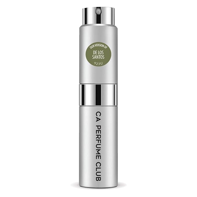 CA Perfume Impression of De Los Santos for Women and Men Floral Scent Long Lasting Unisex Fragrance Eau De Parfum Travel Size Refillable Atomizer Spray 0.27 Fl Oz 8ml
