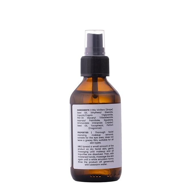 Back To Skin - Makeup Removing Oil with Squalane & Vitamin E, Gentle Cleansing for All Skin Types - Safe for Sensitive Areas – No Greasy Residue 100 ml/Net 3.38 Fl. Oz