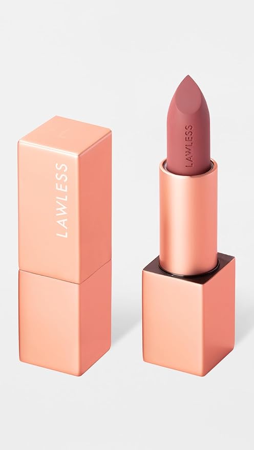 Lawless Women's Forget the Filler Lip-Plumping Line-Smoothing Satin Cream Lipstick, Minx, Pink, 0.1 Ounce