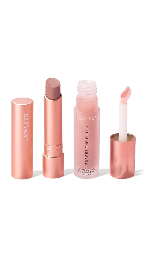 Lawless Women's Lip Twin Bundle, Nudie, Pink, 2 Count