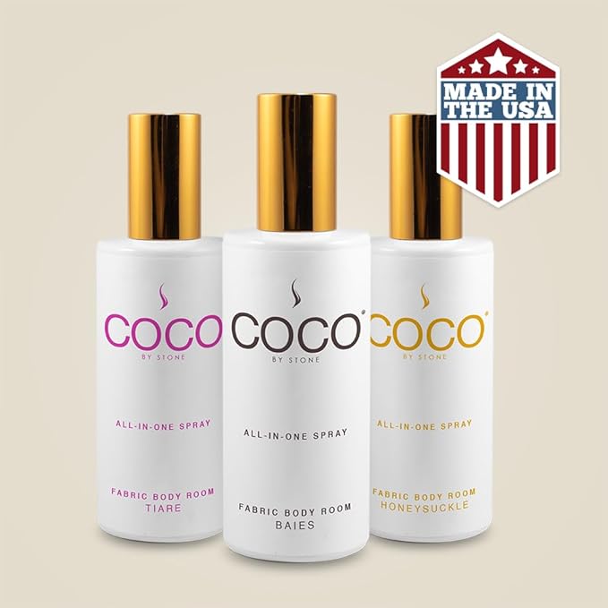 COCO by Stone 5oz All-in-One Spray (Pink Sugar) Shake & Spray Formula for Fabric, Pillows, Interiors, Clothing, Home Fragrance Accessories, Room Perfume, Room Deodorizer, Vegan & Cruelty-Free
