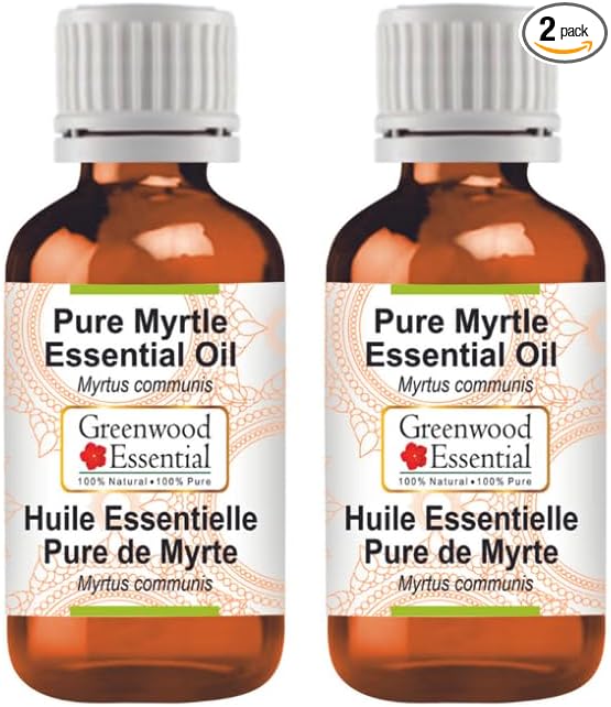 Greenwood Essential Pure Myrtle Essential Oil (Myrtus communis) Steam Distilled (Pack of Two) 10ml X 2 (0.66 oz)