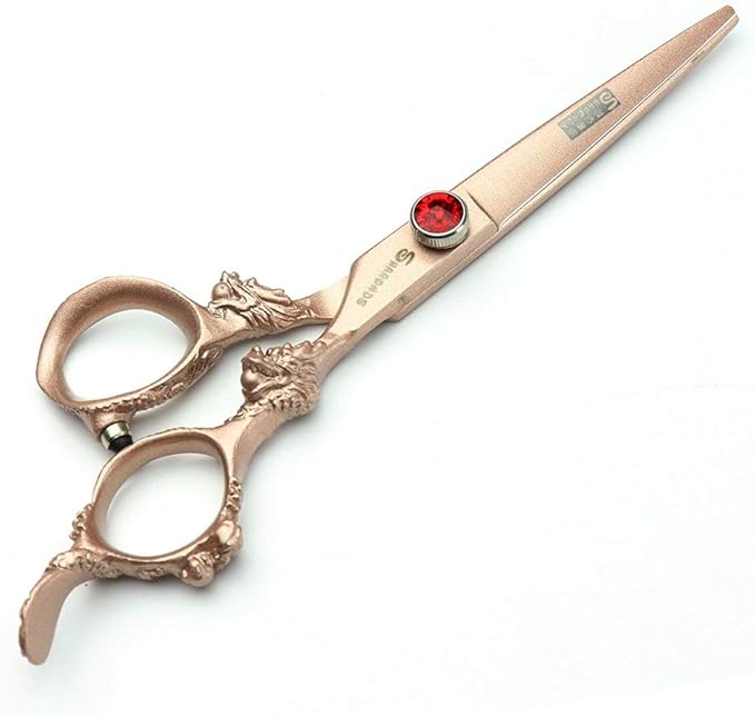 Professional Japanese Hair Scissors - 440C Stainless Steel/Rose Razor Edge (6-inch, 2pc Set) with Gift Scissors Bag