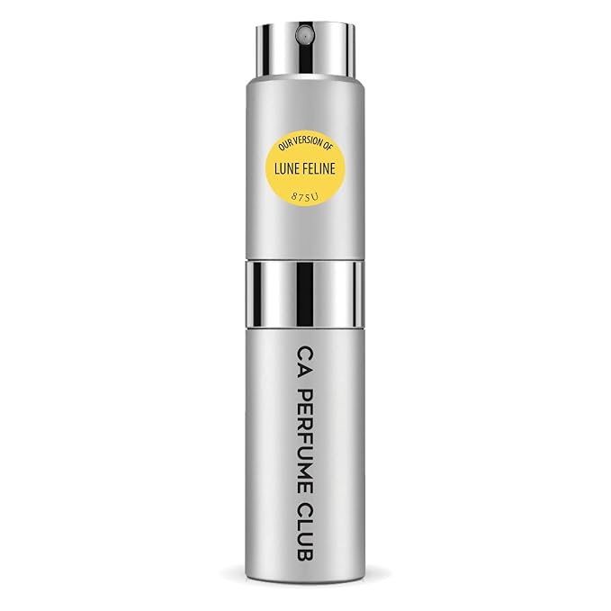 CA Perfume Impression of Lune Feline for Women and Men Amber Vanilla Scent Long Lasting Unisex Fragrance Eau De Parfum Travel Size Refillable Atomizer Spray 0.27 Fl Oz 8ml
