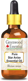 Greenwood Essential Pure Star Anise Essential Oil (lllicium verum) with Glass Dropper 100ml (3.38 oz)