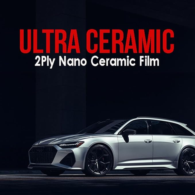 United Ultra Ceramic Window Tint 2PLY Nano Ceramic Film 35% 20Inch (Width) x 100Feet/Roll with High Heat Rejection 80-95% IRR - Car Window Tint Blocks UV/IR Rays Color Stability Adhesive Film