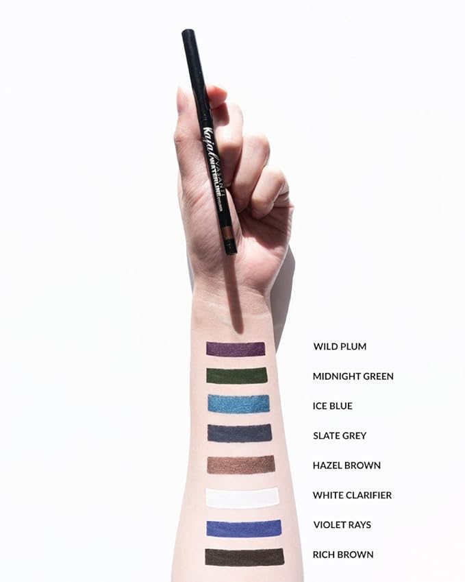 VASANTI Kajal Waterline Eyeliner Pencil - Long-lasting, Waterproof, Smudge-proof, Safe for Sensitive Eyes, Waterline Eye Liner - Opthalmologist Approved and Tested (Midnight Green)