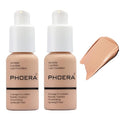 2 Pack PHOERA Foundation,Full Coverage Foundation,Concealer Foundation Full Coverage Flawless New 30ml PHOERA 24HR Matte Oil Control Concealer(103 Warm peach）