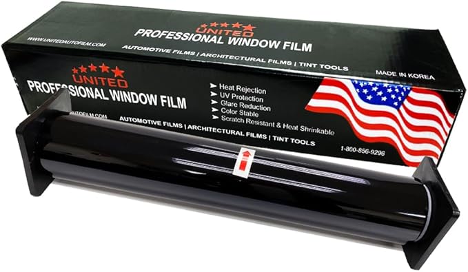 United Window Tint 20" in x 100'Ft 2Ply Nano Carbon Film with 20% VLT - Privacy Window Tint for Cars, Home -Blocks UV/IR Rays, Reduce Heat & Glare - Adhesive Film with Lifetime Color Stability