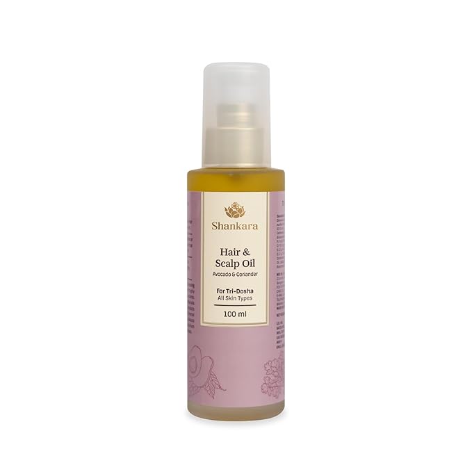 Shankara Hair and Scalp Oil for Women and Men with Avocado, Alma, Lavender, and Vitamin-E – Perfect Organic Hair oil for Hair Growth, Conditioning Damaged Hair, and Treating Scalp (100ml)