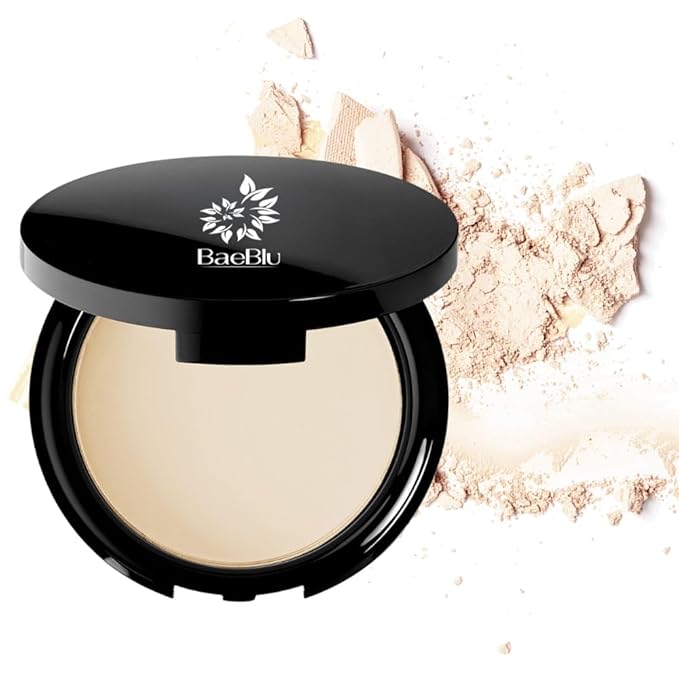 BaeBlu Organic Setting Powder | Non-Toxic, Vegan, Cruelty-Free, Talc-Free, Lightweight + Long Lasting for All Skin Types, Invisible Light