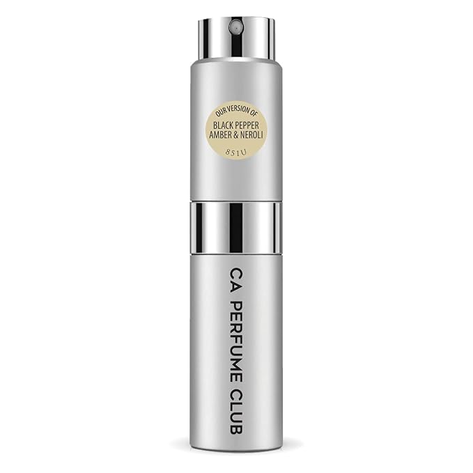 CA Perfume Impression of Black Pepper, Amber & Neroli for Women and Men Aromatic Spicy Scent Long Lasting Unisex Fragrance Eau De Parfum Travel Size Refillable Atomizer Spray 0.27 Fl Oz 8ml