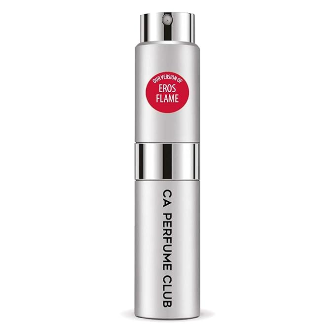 CA Perfume Impression of Eros Flame for Men Woody Spicy Scent Long Lasting Cologne for Men Eau De Parfum Travel Size Refillable Atomizer Spray 0.27 Fl Oz 8ml