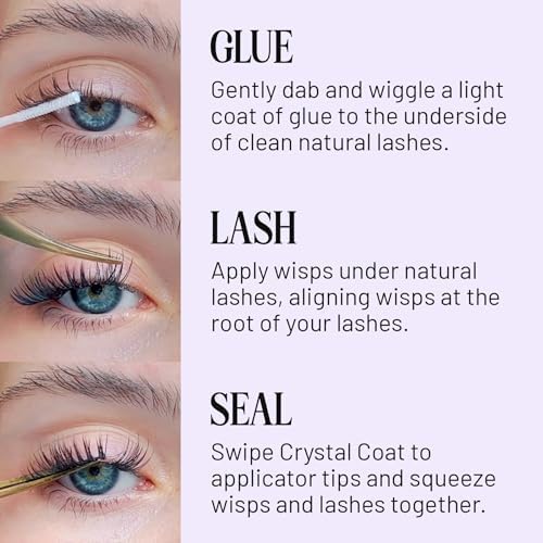 Lilac St - Volume Dramatic Faux Eyelash Clusters (10mm) - Dense & Distinctive Look - DIY Lash Extension Wisps - Lightweight & Lifelike - Lasts 10 Days - Korean Silk - Cruelty Free, Vegan - 10 Lashes