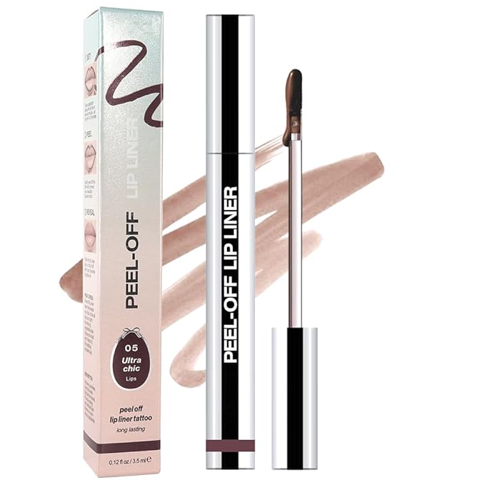 Matte Lip Gloss Stain-Peel Off Lip Liner Tattoo, Dark Brown Lip Tint，Long Lasting Peel Off Lip Stain, Waterproof Transfer-proof Lip Mask Lip Liner Peel Off Lip Gloss,Stayn Lip Makeup. #05