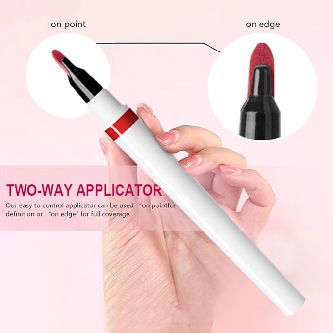 Matte Calligraphy Liquid Lip Liner Lipstick Pencil, Purple Long-Lasting Transfer-Proof Lip Stain, Lightweight Lipstick, Sheer Buildable Color, Fades to a Natural Wash of Colors