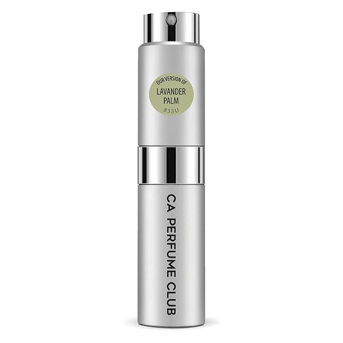 CA Perfume Impression of Lavander Palm for Women and Men Aromatic Scent Long Lasting Unisex Fragrance Eau De Parfum Travel Size Refillable Atomizer Spray 0.27 Fl Oz 8ml