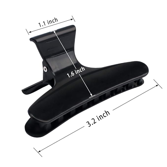Ondder 24 Pcs Black Butterfly Hair Clips for Styling Sectioning Pro Hair Claws Clamps Clips for Cutting, Sectioning, Coloring Styling Hair Accessories for Women Girls