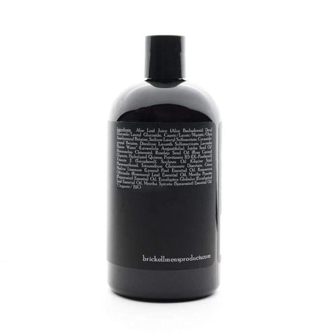 Brickell Men's Rapid Wash, Natural and Organic 3 in 1 Body Wash Gel for Men, 16 Ounce, Fresh Mint Scent