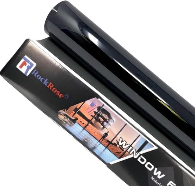 RockRose 5% Premium Carbon Car Window Tint Film 36 in x 100FT 2PLY Charcoal Privacy Film UV, Heat Blocking Tint for Car or Home Adhesive Film Easy Shrink, Plotter Friendly Pro Grade