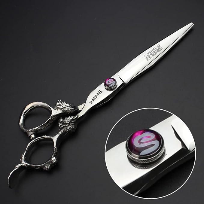 Sharonds 6/7 inch Professional Hair Cutting Scissors Set Hair Cutting Scissors Thinning Teeth Shears Set,Sliver Scissors,Barber,Salon,Hairdressing Scissors Kit,Japanese 440C Scissors (7-inch 4pc)