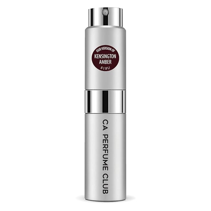 CA Perfume Impression of Kensington Amber for Women and Men Amber Scent Long Lasting Unisex Fragrance Eau De Parfum Travel Size Refillable Atomizer Spray 0.27 Fl Oz 8ml