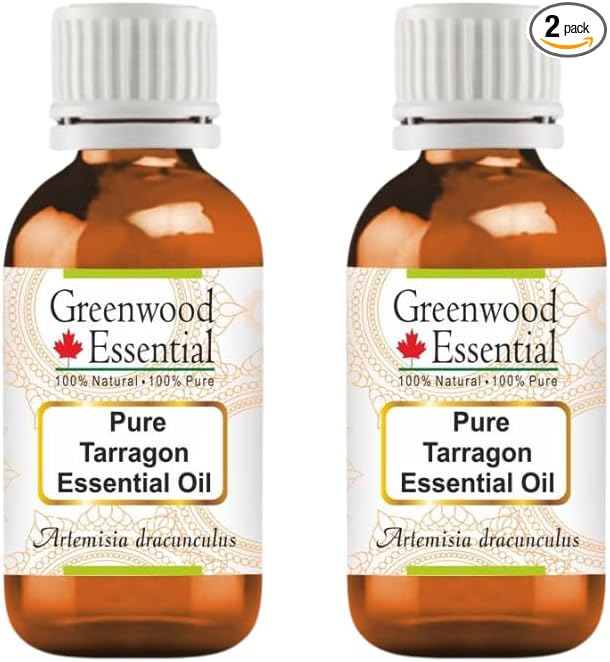 Greenwood Essential Pure Tarragon Essential Oil (Artemisia Dracunculus) Steam Distilled (Pack of Two) 10ml X 2 (0.66 oz)