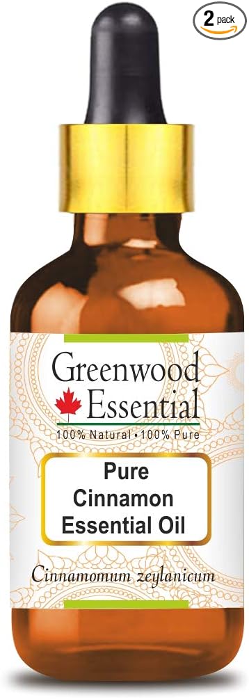 Greenwood Essential Pure Cinnamon Essential Oil (Cinnamomum zeylanicum) with Glass Dropper Steam Distilled 100ml (3.38 oz)