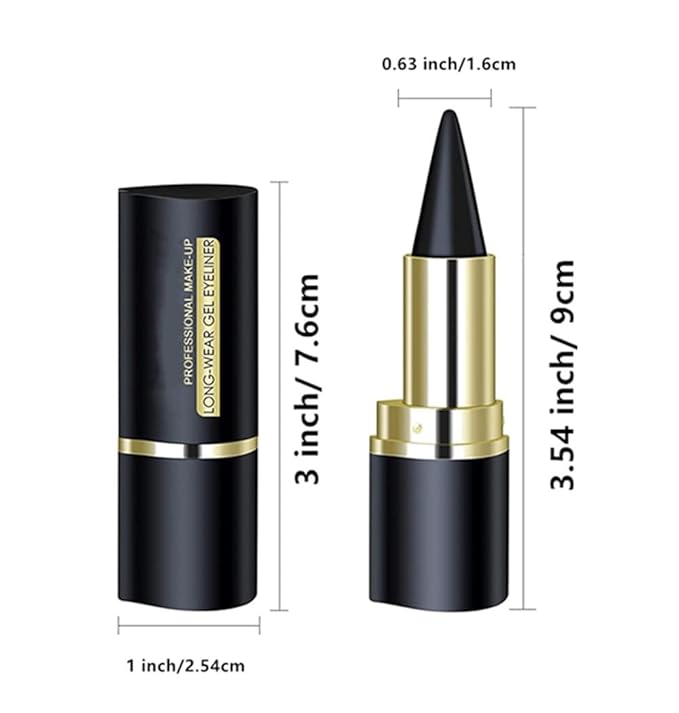Go Ho 2 PCS Gel Eyeliner Stick, Natural Black Cream, Cat Eye Eyeshadow Crayon, Smooth Liner Pen, Face Paint Stick for Halloween Goth Makeup Set