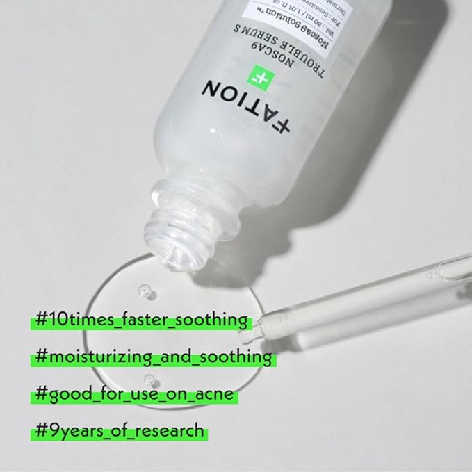 NOSCA9 Soothing Serum S - Rapid Hydrating Calming Serum with 5-Layer Ceramide Complex &Fresh Centella Asiatica, Advanced Barrier Repair for Sensitive Skin Korean Skin Care (2.02 Fl Oz (Pack of 2))