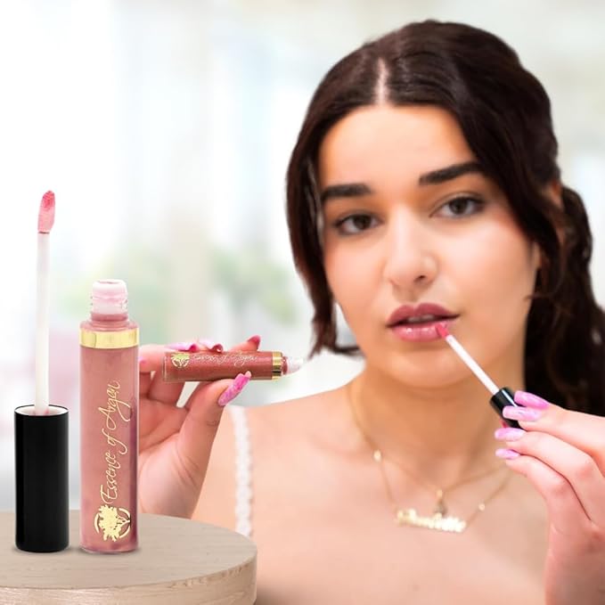 Essence Of Argan Eye Lash Conditioner Mascara and Pink Bronze Lip Gloss with Moroccan Argan Oil