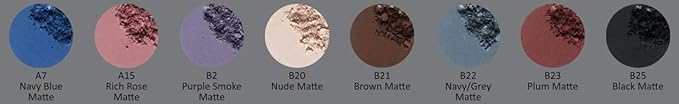Navy Blue Grey Gray Silver Matte Opaque Vegan Pressed Powder Single Eyeshadow; Talc, Paraben & Cruelty Free