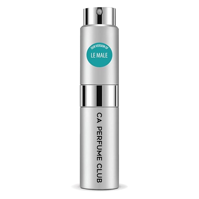 CA Perfume Impression of Le Male for Men Amber Fougere Scent Long Lasting Cologne for Men Eau De Parfum Travel Size Refillable Atomizer Spray 0.27 Fl Oz 8ml